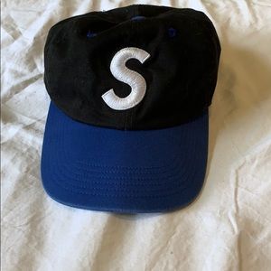 Supreme “S” Hat Black and Blue